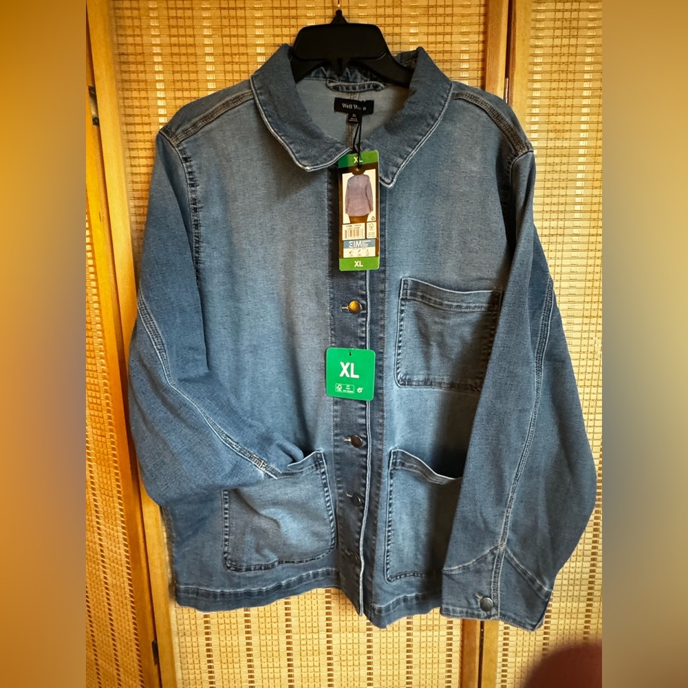 Well Worn Brand Womens Denim Jean Chore Jacket  Sz XL NEW WITH TAGS Nice